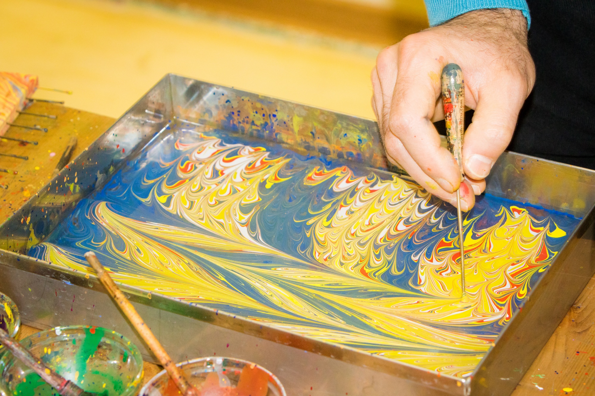 The art of painting on the water in the VDNKh Crafts Park