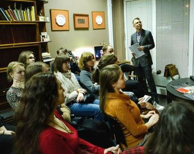 Meeting of the poetic student’s club “Polygraphomania in the House of Nosov”